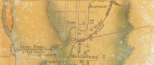 Detail of Batestown area from 1834 inset map of City of Troy from "Map of the state of New York : with parts of the adjacent country, embracing plans of the cities, and some of the larger villages" from the New York Public Library.