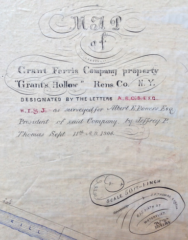 MAP of Grant Ferris Company property "Grant's Hollow" Rens. Co. N.Y. [...] as surveyed for <a href=