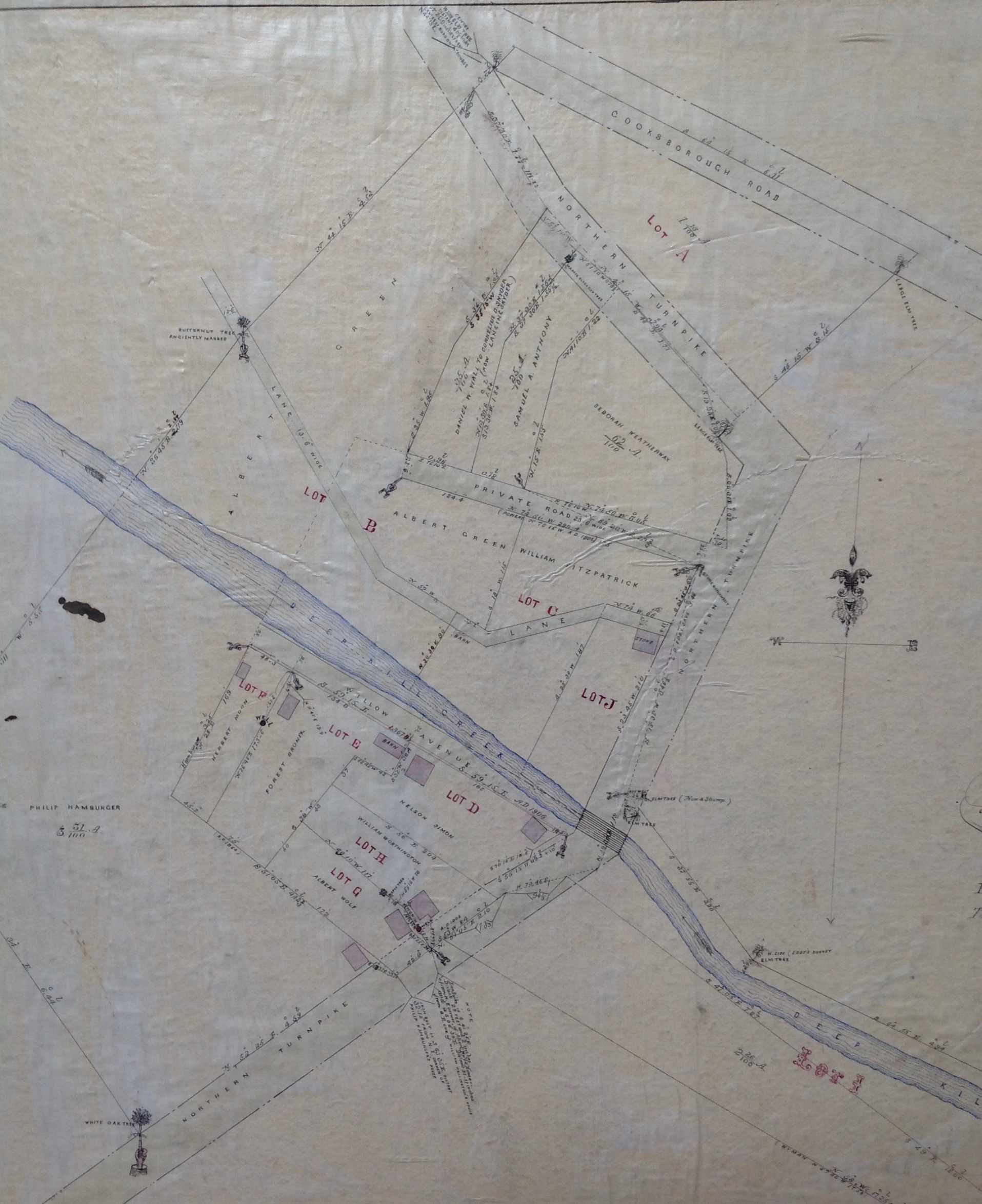 Detail of 1906 map of Grant Ferris Company property Grant's Hollow on the Deep Kill by Jeffrey Thomas