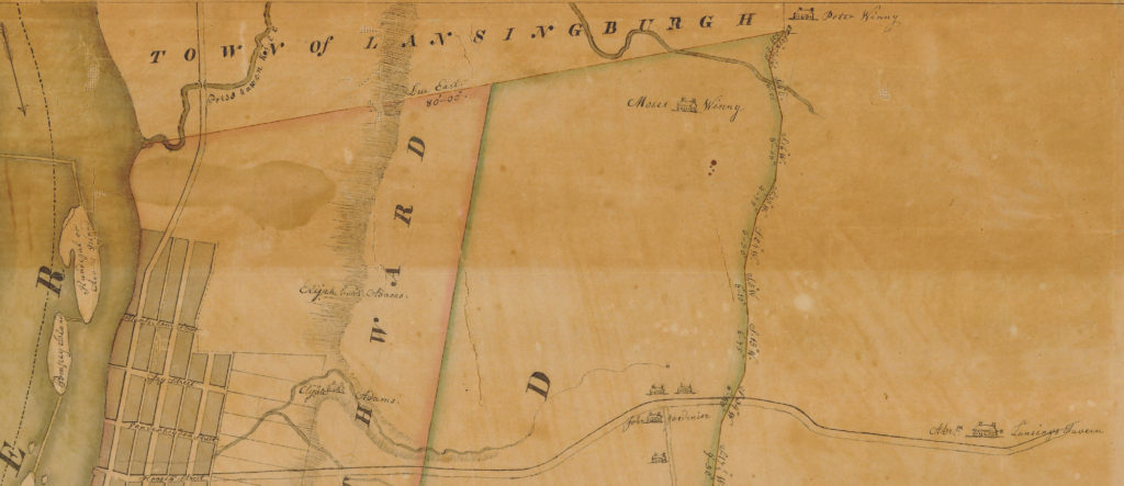 Batestown and North Troy detail from 1817 Klein map of City of Troy from New York State Archives.