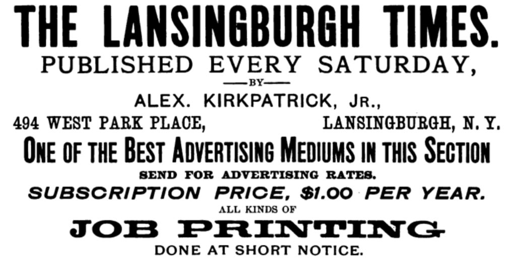 Lansingburgh Times. advertisement. Troy Directory. 1902.