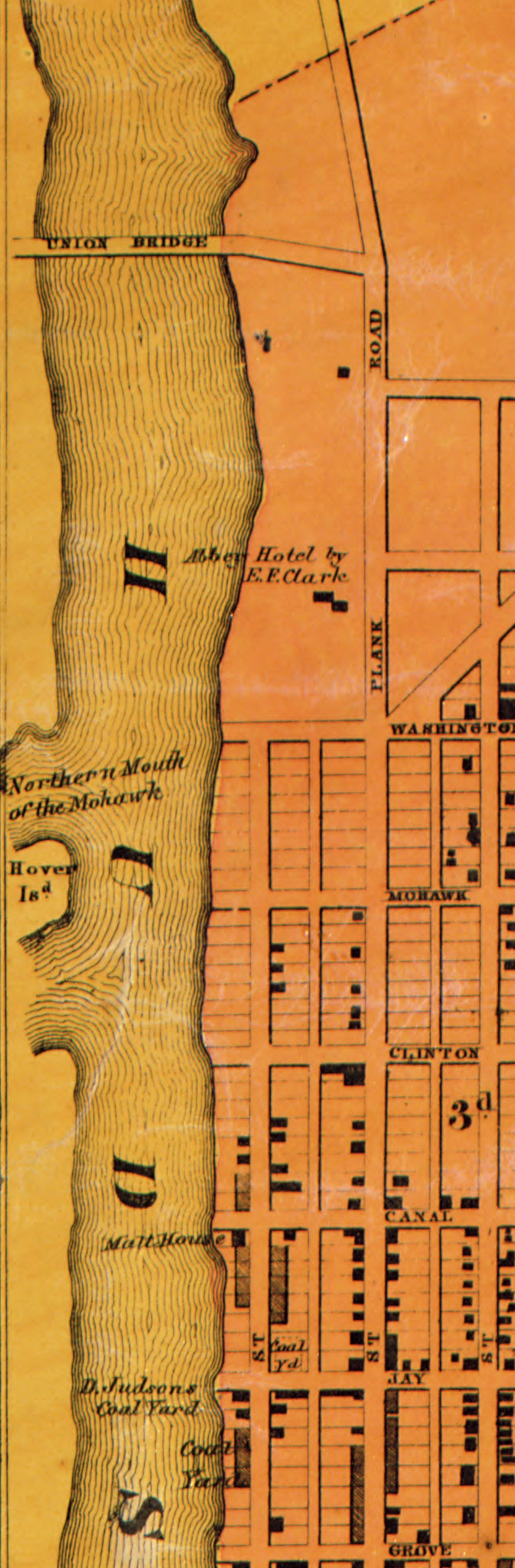 Cropped from inset map of Village of Lansingburgh from Map of Rensselaer Co., New York by D. J. Lake & S. N. Beers 1861 https://www.loc.gov/item/2009583522/