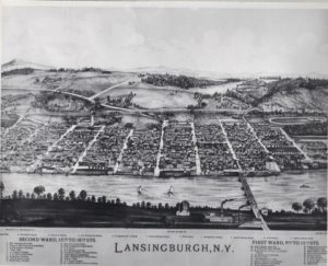 Lansingburgh bird's eye view of first and second wards by Burleigh.