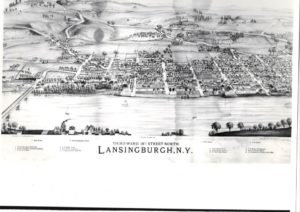 Lansingburgh bird's eye view of third ward (northernmost ward) by Burleigh.