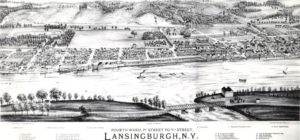 Lansingburgh bird's eye view of fourth ward (southernmost ward) by Burleigh.