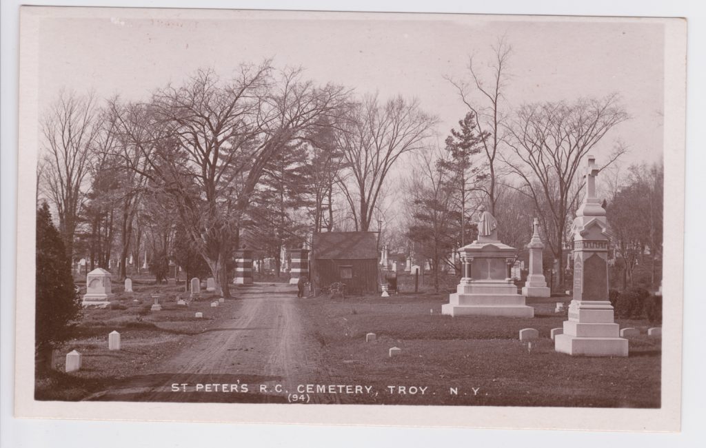 View facing west towards main entrance to Saint Peter's Cemetery