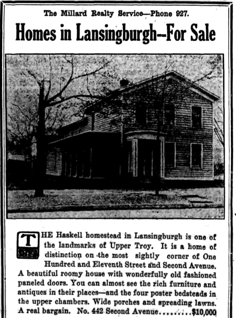 The Millar Realty Service—Phone 927. Homes in Lansingburgh--For Sale