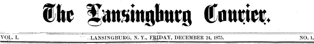 Masthead of the "Lansingburg [sic] Courier" December 24, 1875.